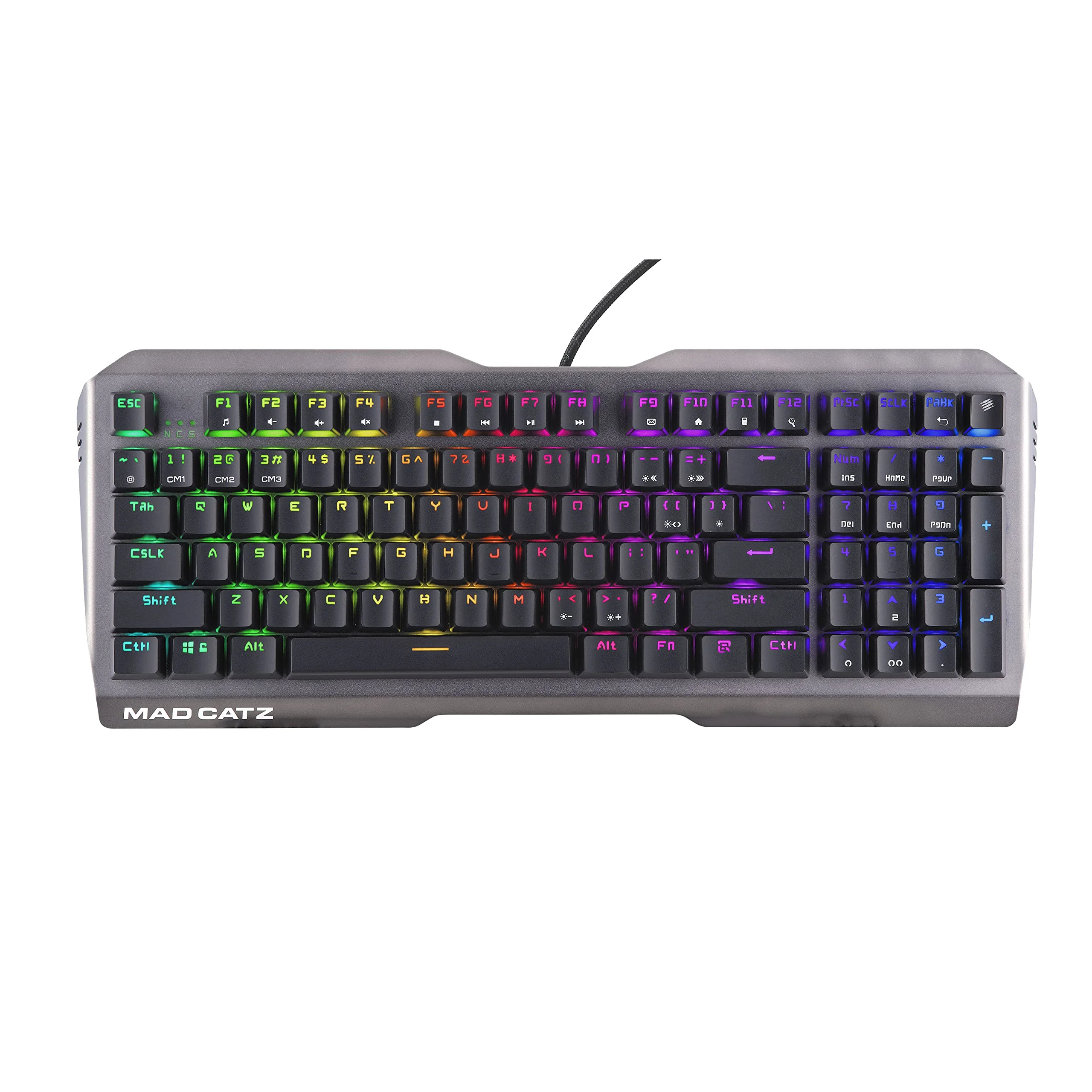 Клавиатура проводная игровая Mad Catz S.T.R.I.K.E. 13 US БЕЗ РУССКОЙ РАСКЛАДКИ черная (CHERRY MX RED Switch, 96 кл., RGB подсветка, USB)