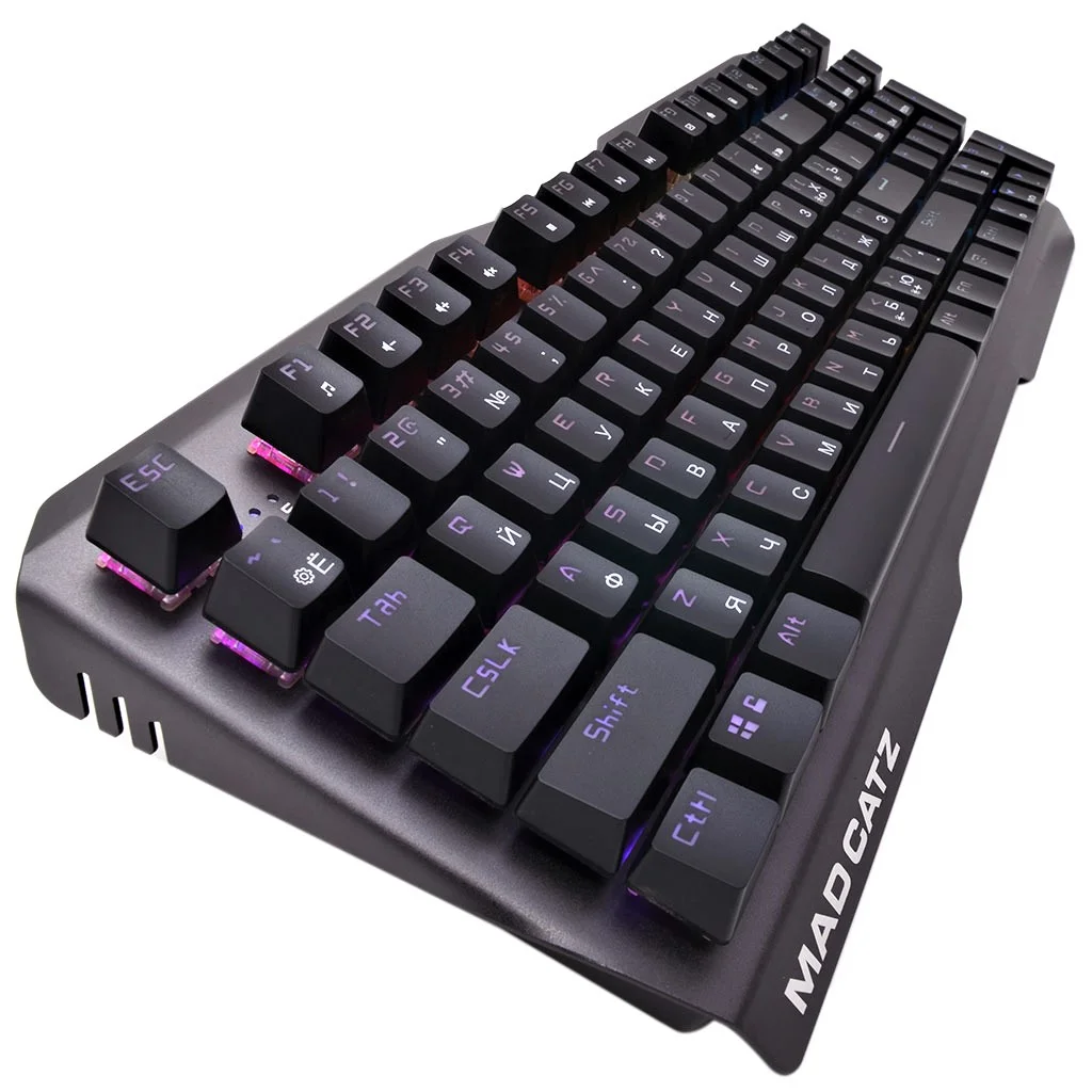 Клавиатура проводная игровая Mad Catz S.T.R.I.K.E. 13 US БЕЗ РУССКОЙ РАСКЛАДКИ черная (CHERRY MX RED Switch, 96 кл., RGB подсветка, USB)