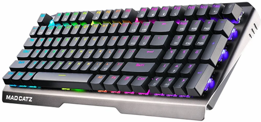 Клавиатура проводная игровая Mad Catz S.T.R.I.K.E. 13 US БЕЗ РУССКОЙ РАСКЛАДКИ черная (CHERRY MX RED Switch, 96 кл., RGB подсветка, USB)