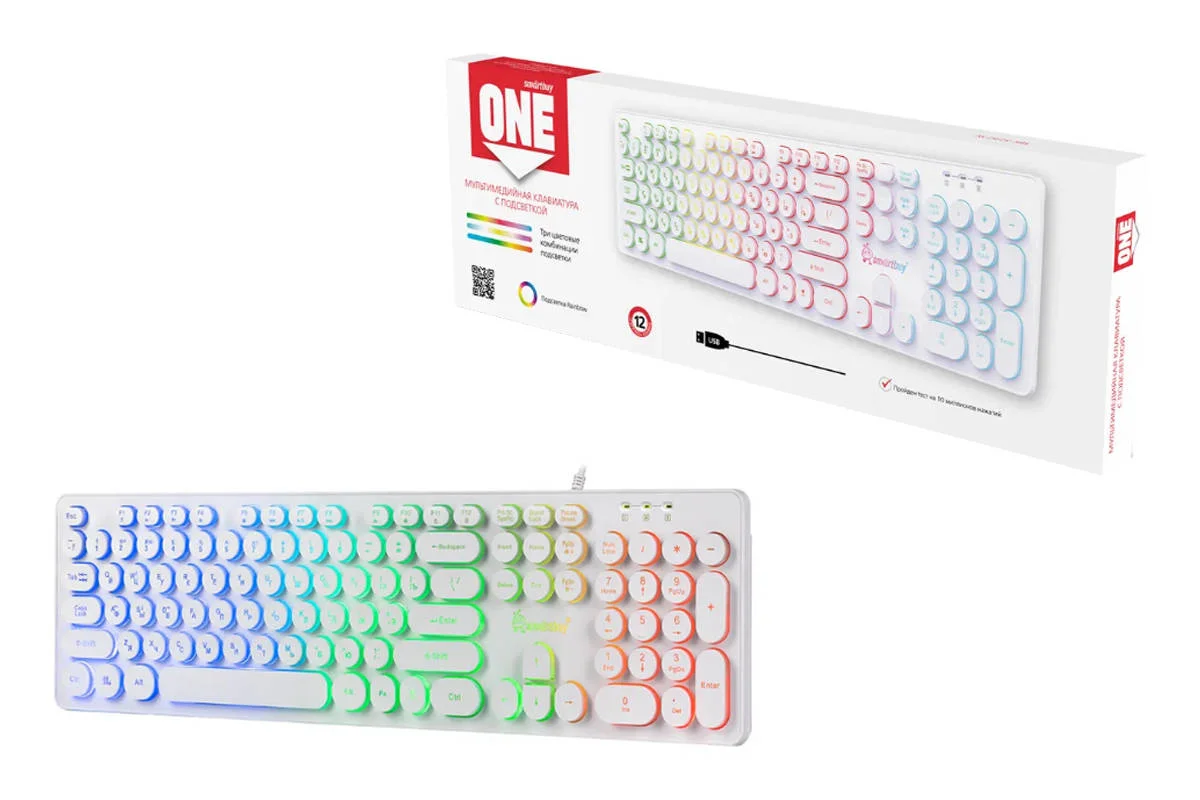Клавиатура проводная игровая Smartbuy (SBK-329U-W) ONE 329 USB белый