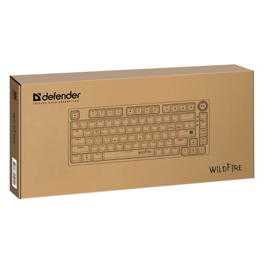 Клавиатура проводная механическая Defender Wildfire GK-213 RU,чер/сер,82кн,TNT розов,1.5м 1