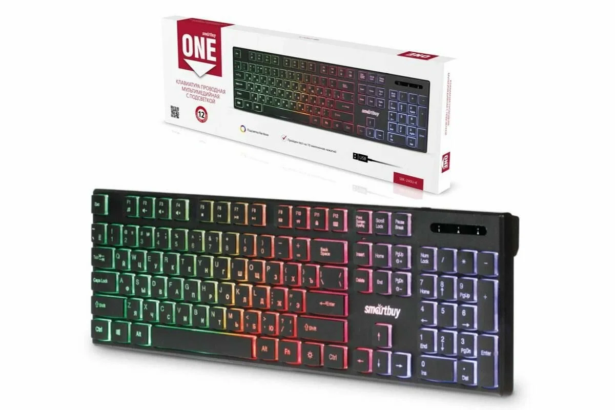 Клавиатура проводная мультимедийная Smartbuy (SBK-240U-K) ONE 240 USB черный