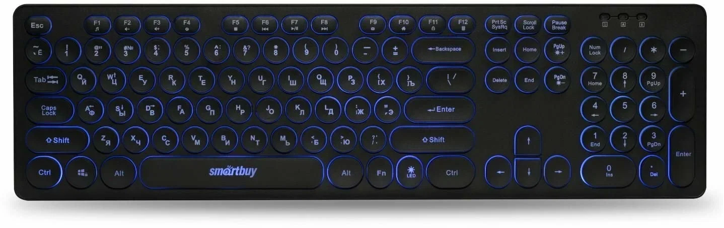 Клавиатура проводная с подсветкой Smartbuy ONE 328 USB Black SBK-328U-K