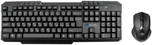 Клавиатура + мышь Оклик 205MK клав:черный мышь:черный USB беспроводная