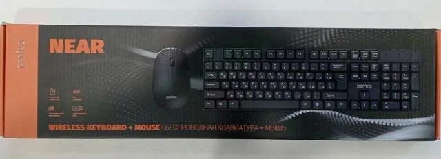 Клавиатура и мышь беспроводные Perfeo (PF_B3406) NEAR, USB: клав-ра 104 кн. + мышь 3 кн., 1000 DPI, черный