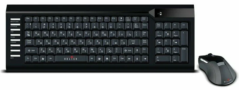 Комплект (клавиатура+мышь) OKLICK 220M, USB, беспроводной, черный