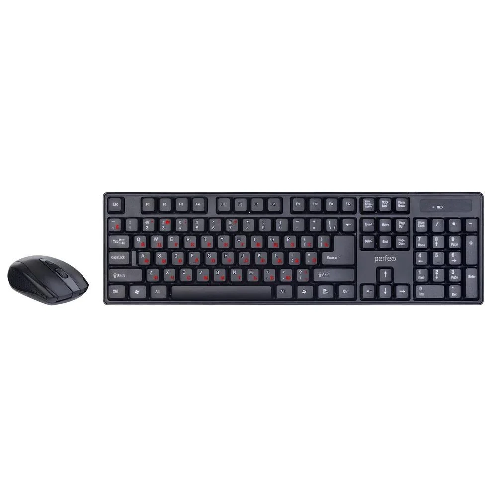 Комплект беспроводной Perfeo "UNITE", USB: клав-ра 104 кн. + оптич. мышь 3 кн., 1000-1200-1600 DPI PF_A4786