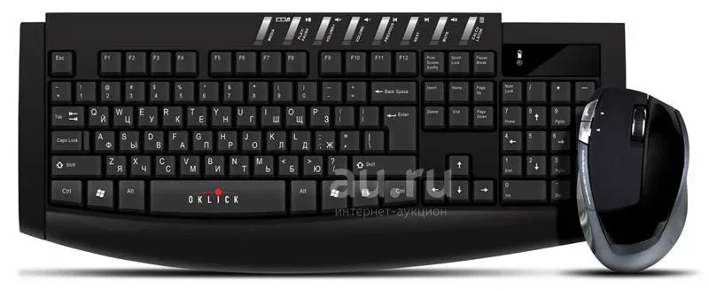 Комплект беспроводной клавиатура + мышь Oklick 230M черный 2.4ГГц Nano Receiver USB