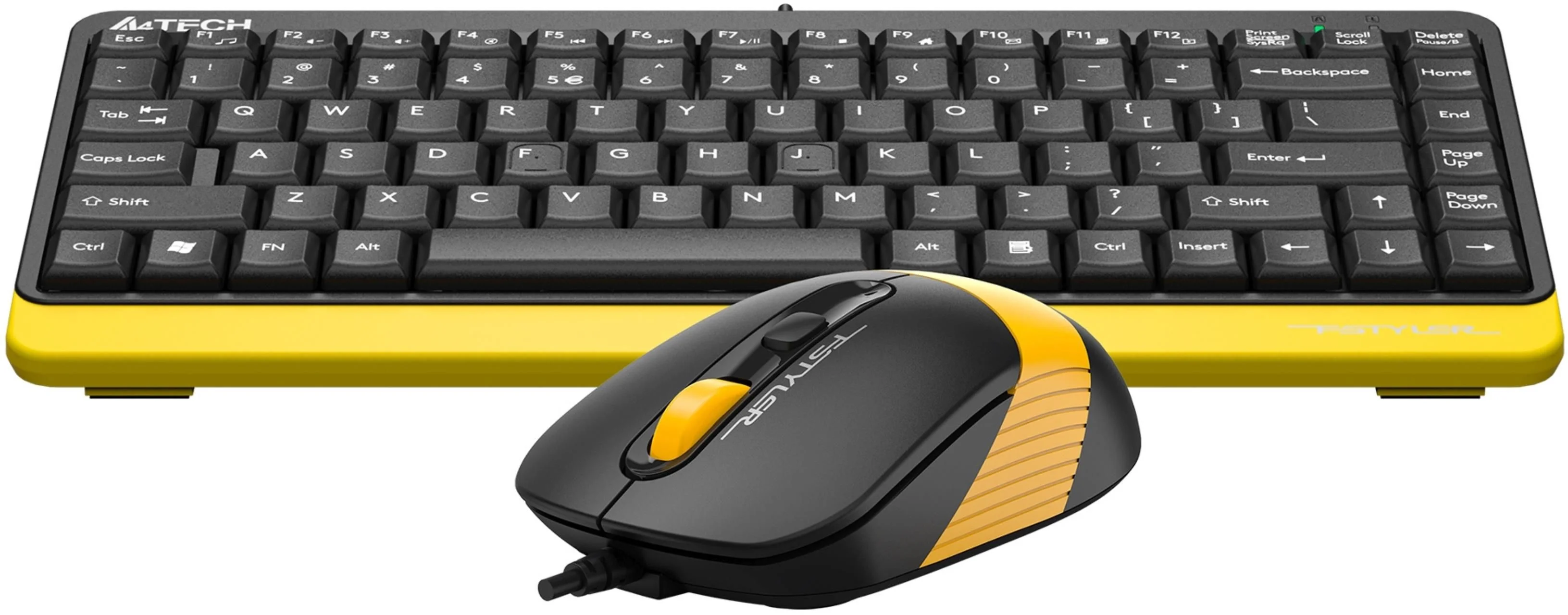 Комплект клавиатура + мышь A4Tech Fstyler F1110 клав:черный/желтый мышь:черный/желтый USB Multimedia (F1110 BUMBLEBEE)