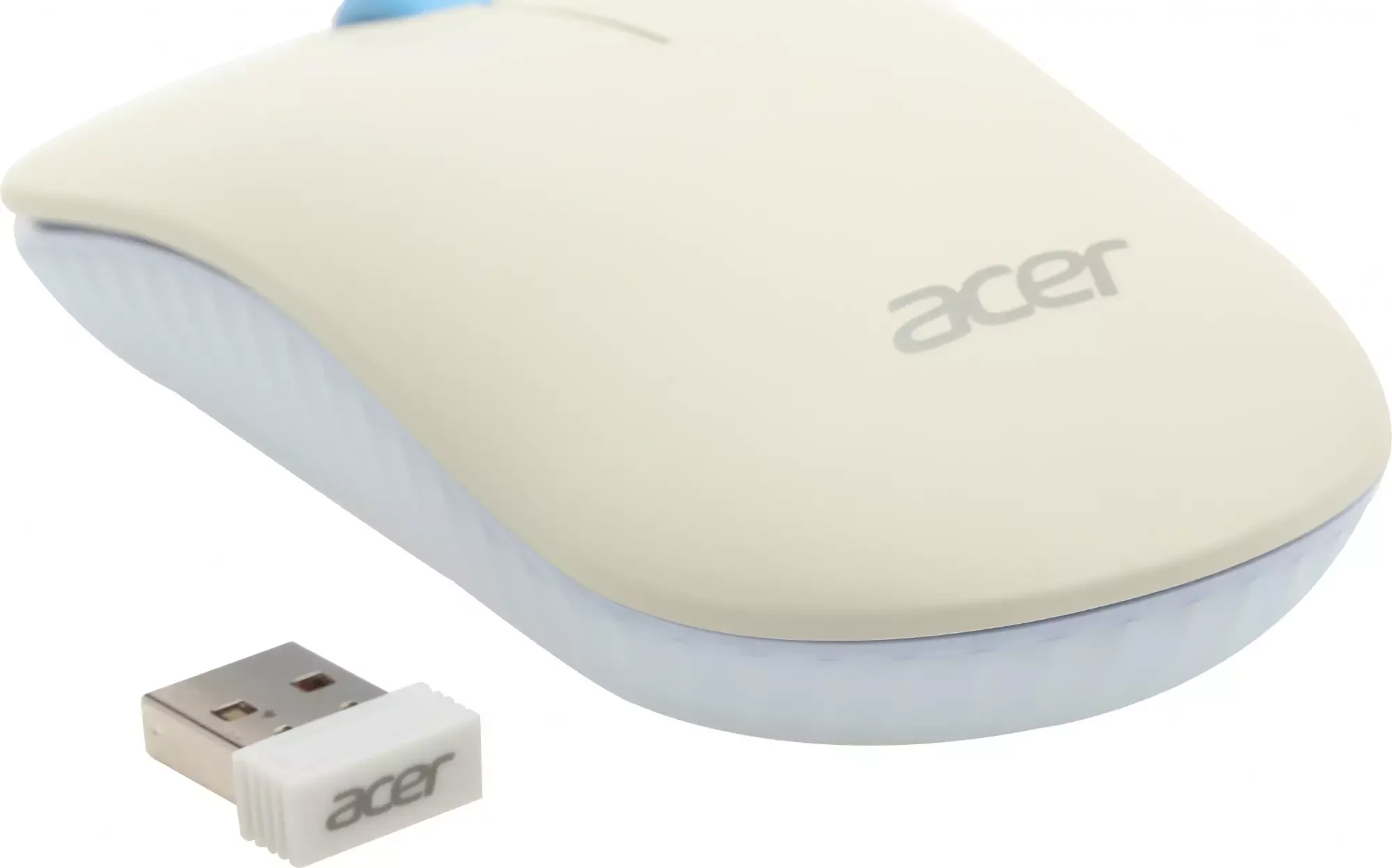 Комплект клавиатура + мышь Acer OCC205 беспроводной USB, 1200 dpi, белый/голубой