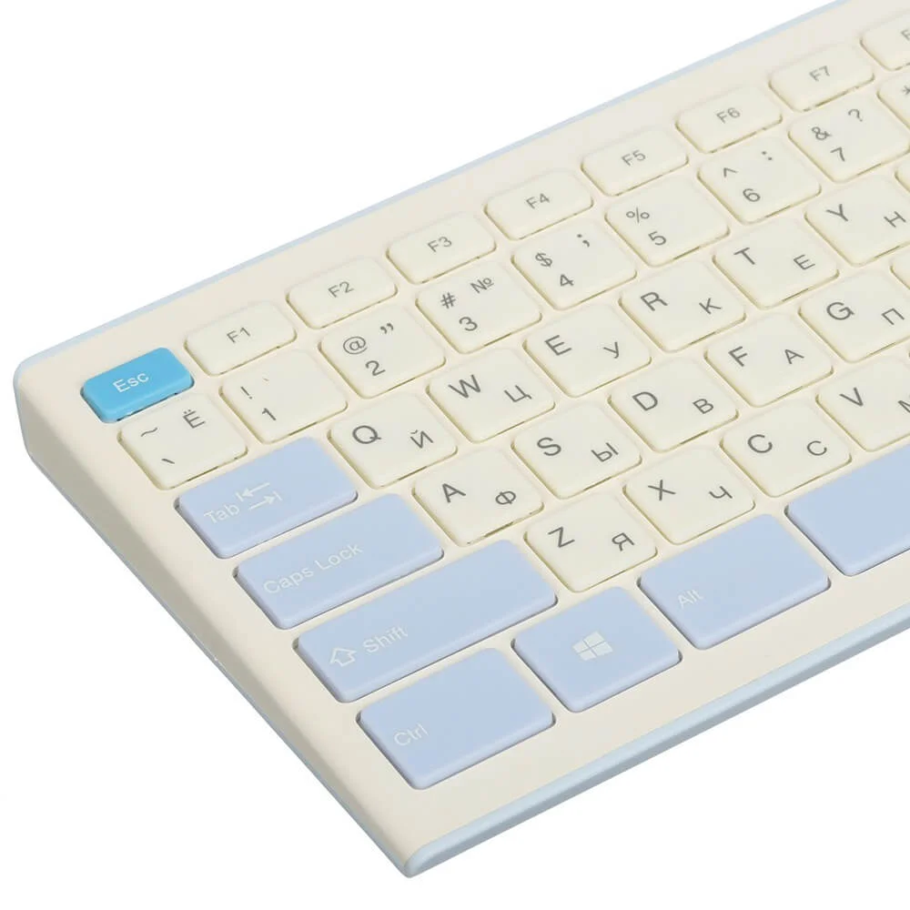 Комплект клавиатура + мышь Acer OCC205 беспроводной USB, 1200 dpi, белый/голубой