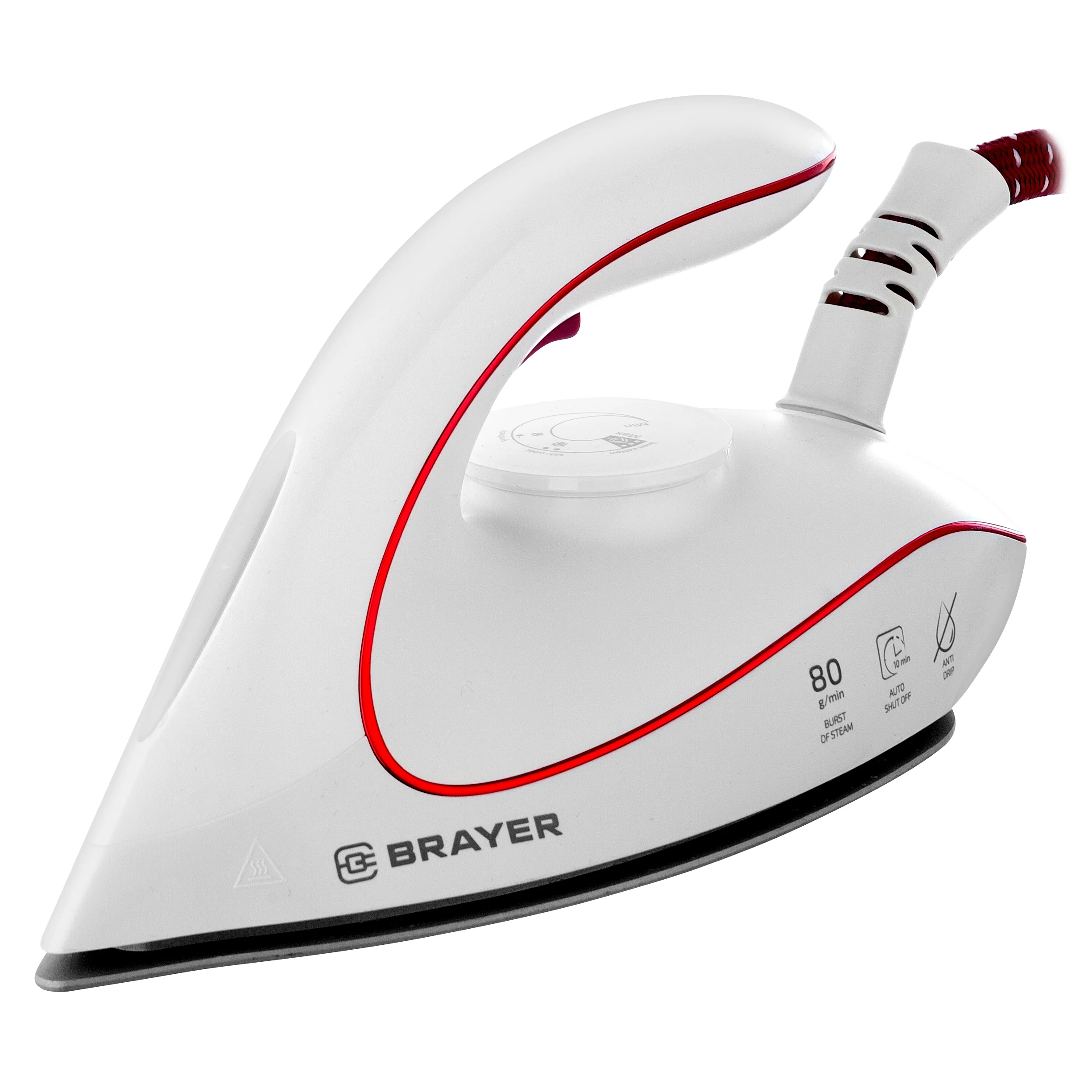 Парогенератор BRAYER 4151BR, 2400 Вт, керамич, антикапля, давл 4 бар, 900 мл, верт отпарив.