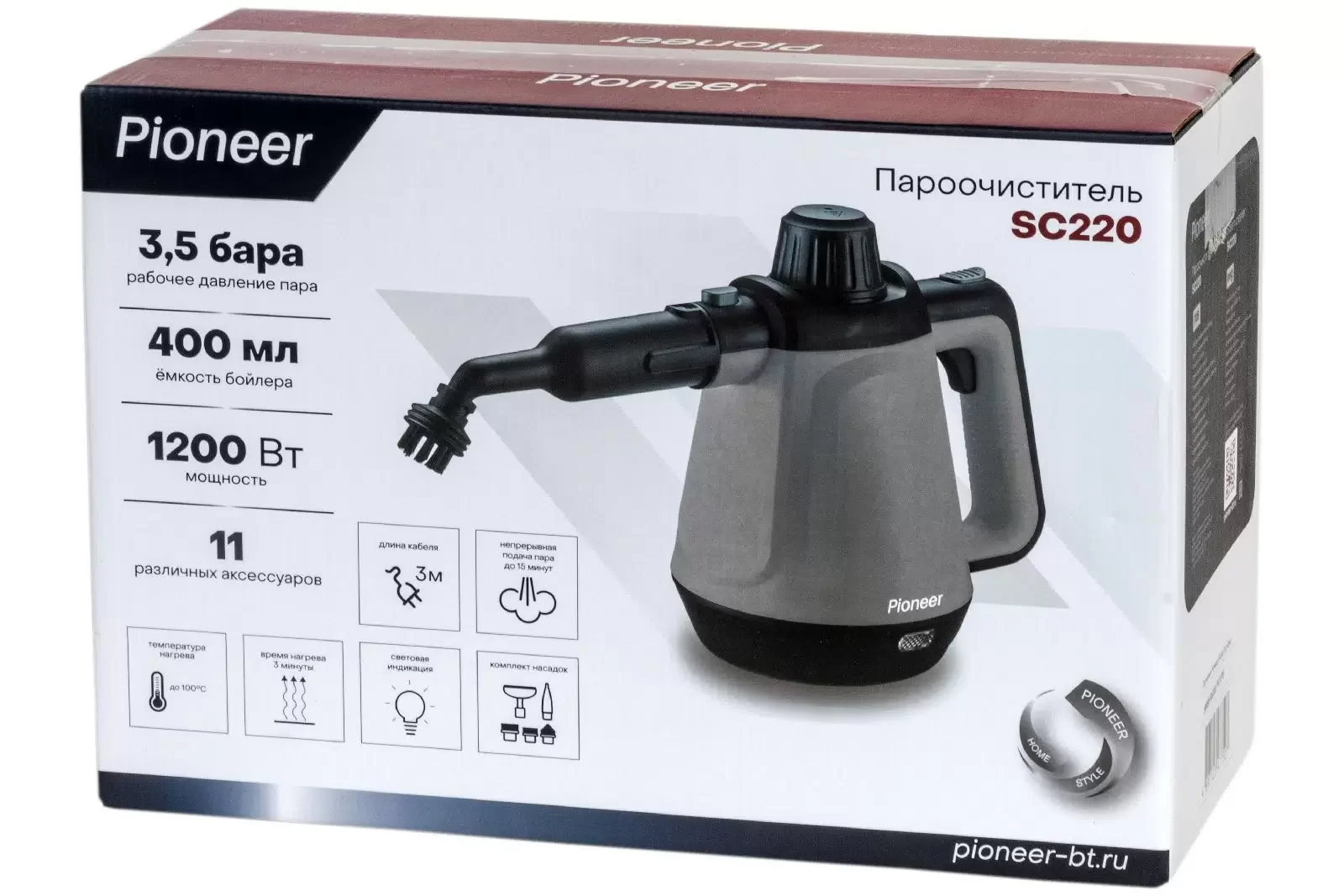 Пароочистители Pioneer SC220 400мл,1200 Вт.