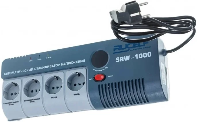 Стабилизатор напряжения RUCELF SRW-1000-D (релейный, 1000 ВА, 140В-265В)