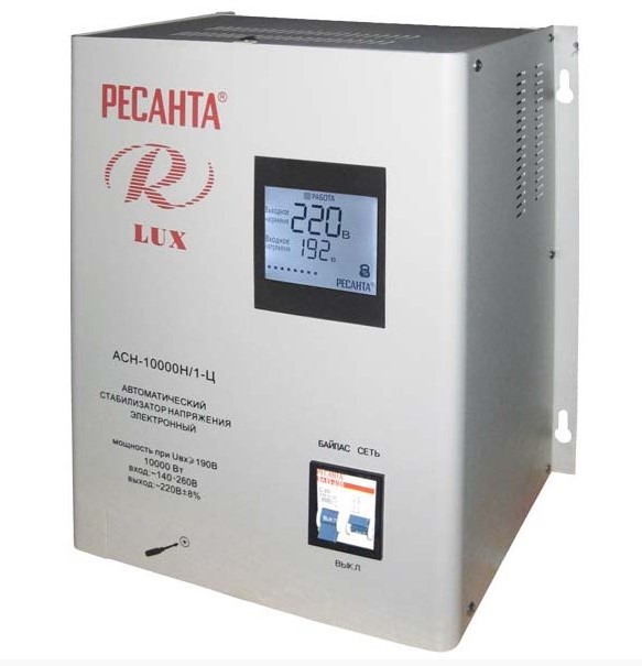 Стабилизатор напряжения Ресанта Lux АСН-10 000 Н/1-Ц. 10 кВт, 140/260 В.