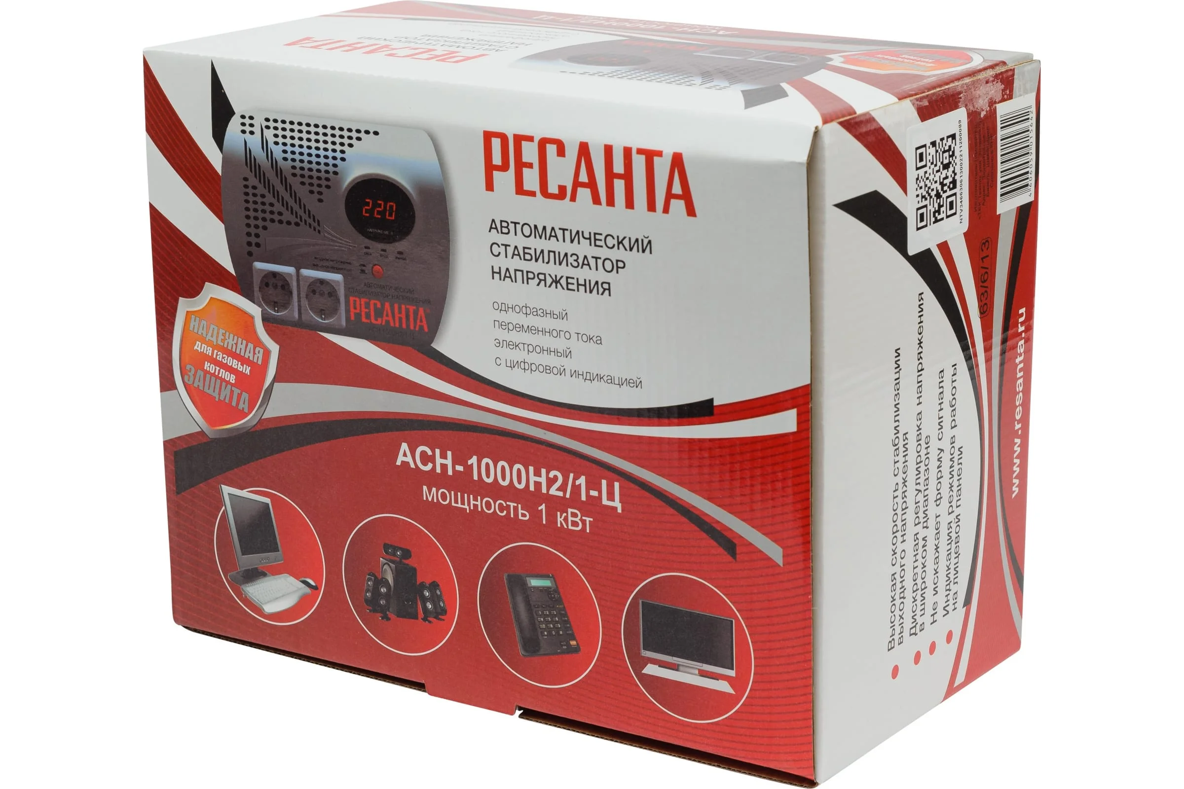 Стабилизатор напряжения Ресанта АСН-  500Н/1-Ц  LUX