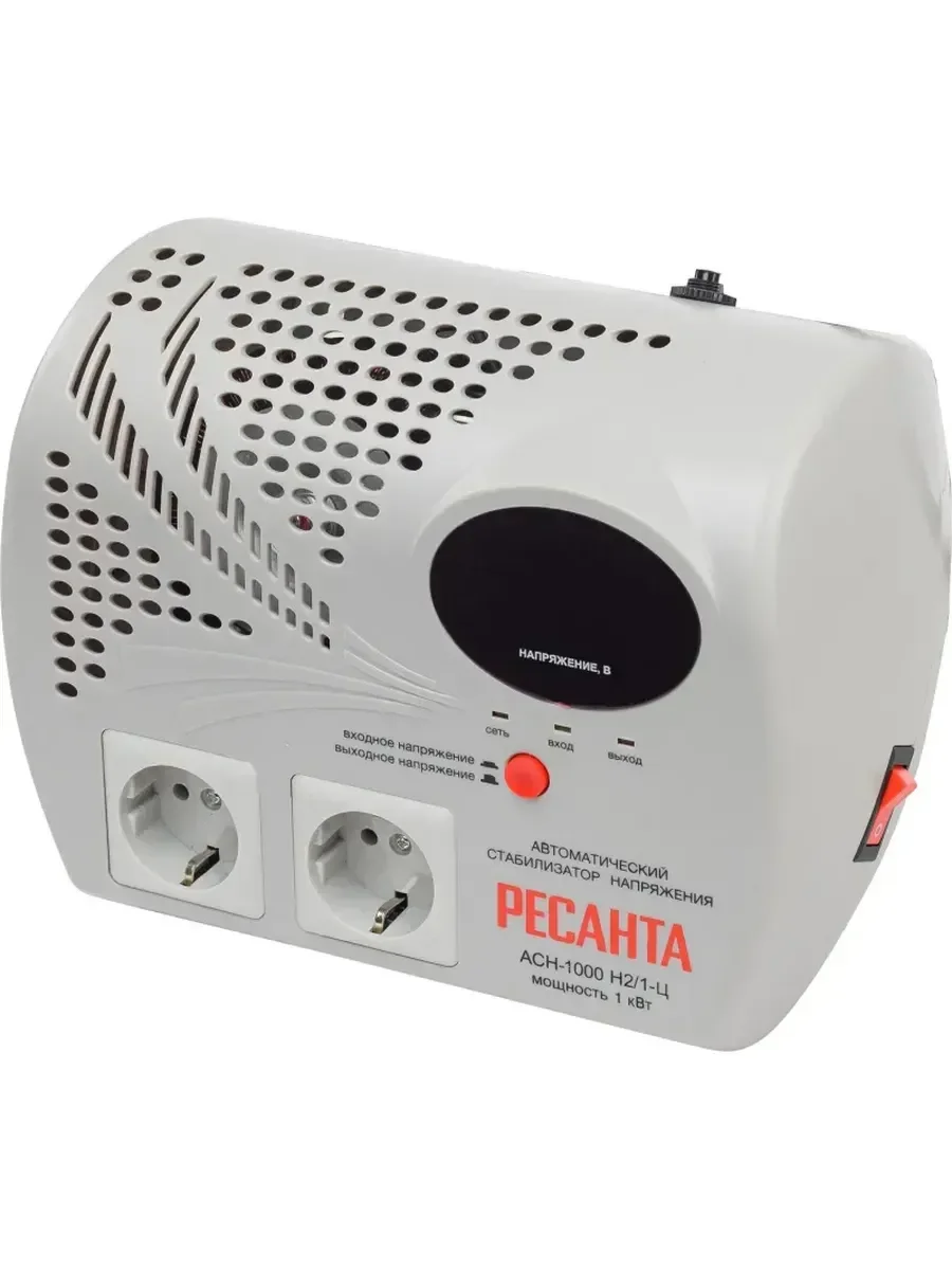 Стабилизатор напряжения Ресанта АСН- 1 000 Н2/1-Ц 160-260 В 1 кВт IP 20 (негерметизирован)