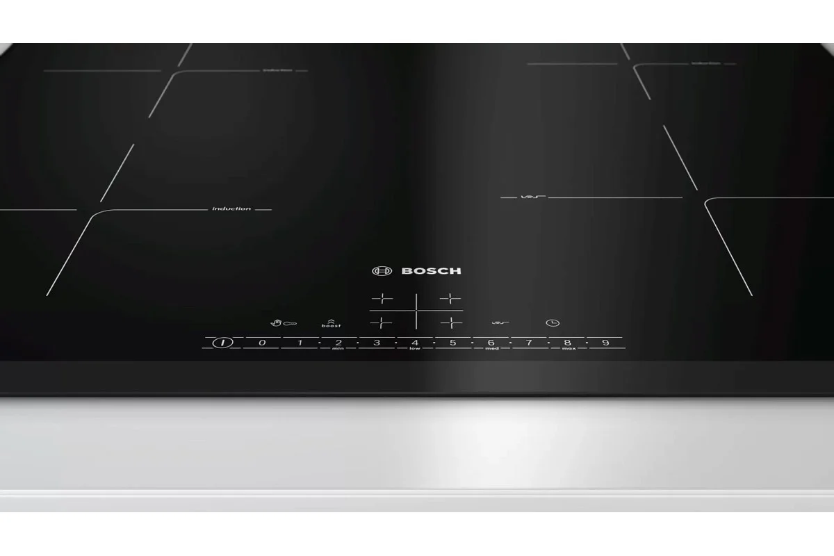 Индукционная варочная панель Bosch PIF651HC1E, 60 см, индукция, скошенные края, сенсорное управление, черный