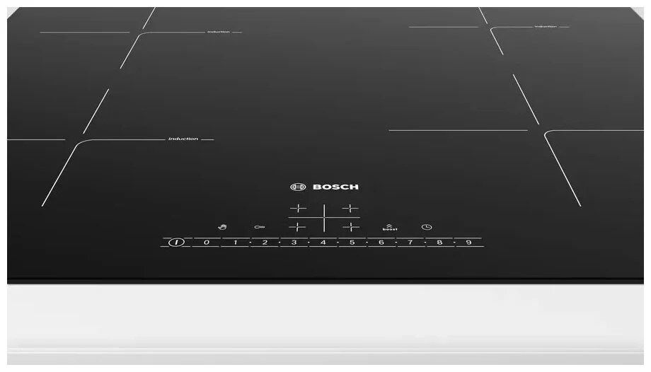 Индукционная варочная панель Bosch PUE611HC1E, 60 см, индукция,скошенные края, сенсорное управление, черный