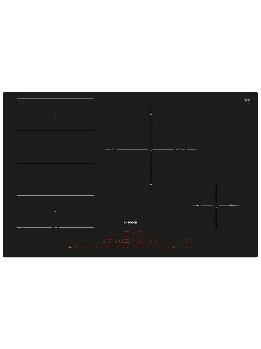 Индукционная варочная панель Bosch PXE801DC1E черный