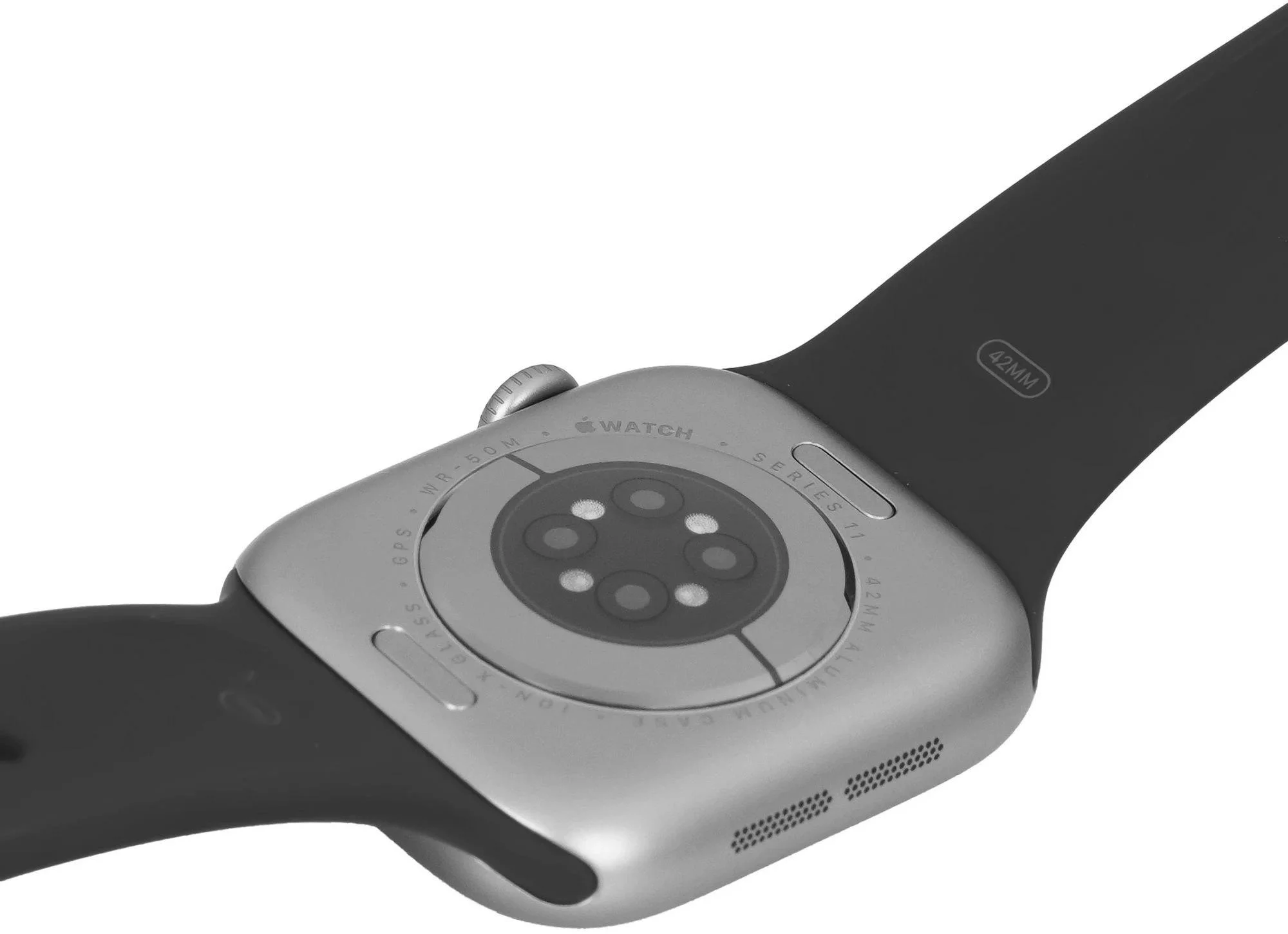 Смарт-часы Apple Watch Series 11 A3333 46мм OLED корп.серый космос Sport Band рем.черный разм.брасл.:M/L (MEV44X/A)