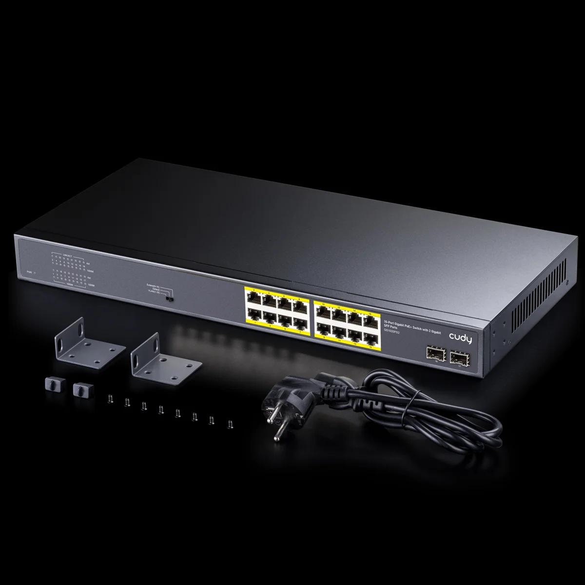 Коммутатор Cudy GS1020PS2 (L2) 16x1 Гбит/с 2SFP 16PoE+ 200W неуправляемый