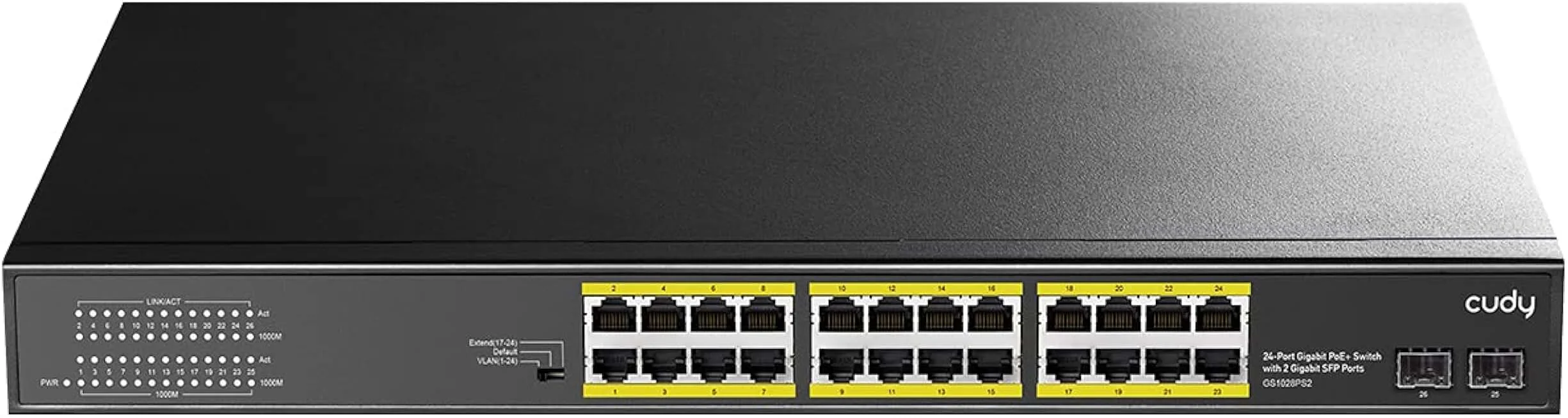 Коммутатор Cudy GS1028PS2 (L2) 24x1 Гбит/с 2SFP 24PoE+ 300W неуправляемый