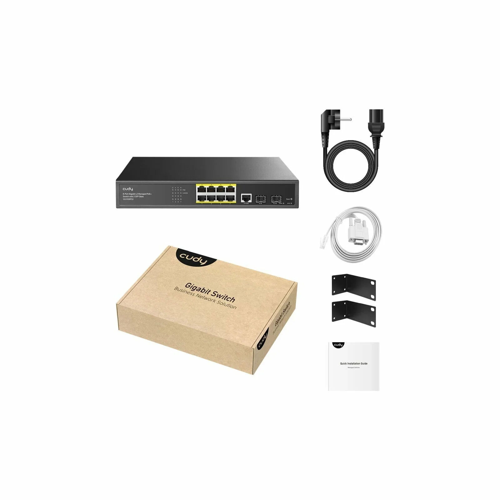Коммутатор Cudy GS2008PS2, 8×1 Гбит/с, 2×1 Гбит/с SFP