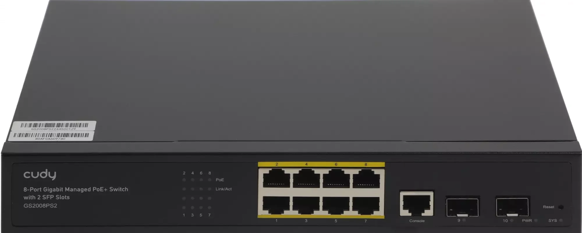 Коммутатор Cudy GS2008PS2, 8×1 Гбит/с, 2×1 Гбит/с SFP