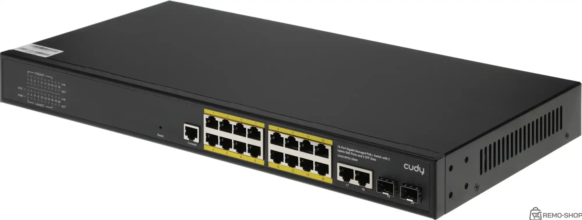 Коммутатор Cudy GS2018PS2-200W (L2) 16x1 Гбит/с 2SFP 16PoE+ 200W управляемый