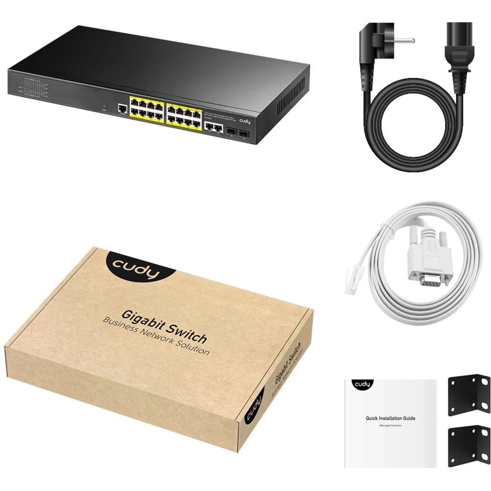 Коммутатор Cudy GS2018PS2-200W (L2) 16x1 Гбит/с 2SFP 16PoE+ 200W управляемый