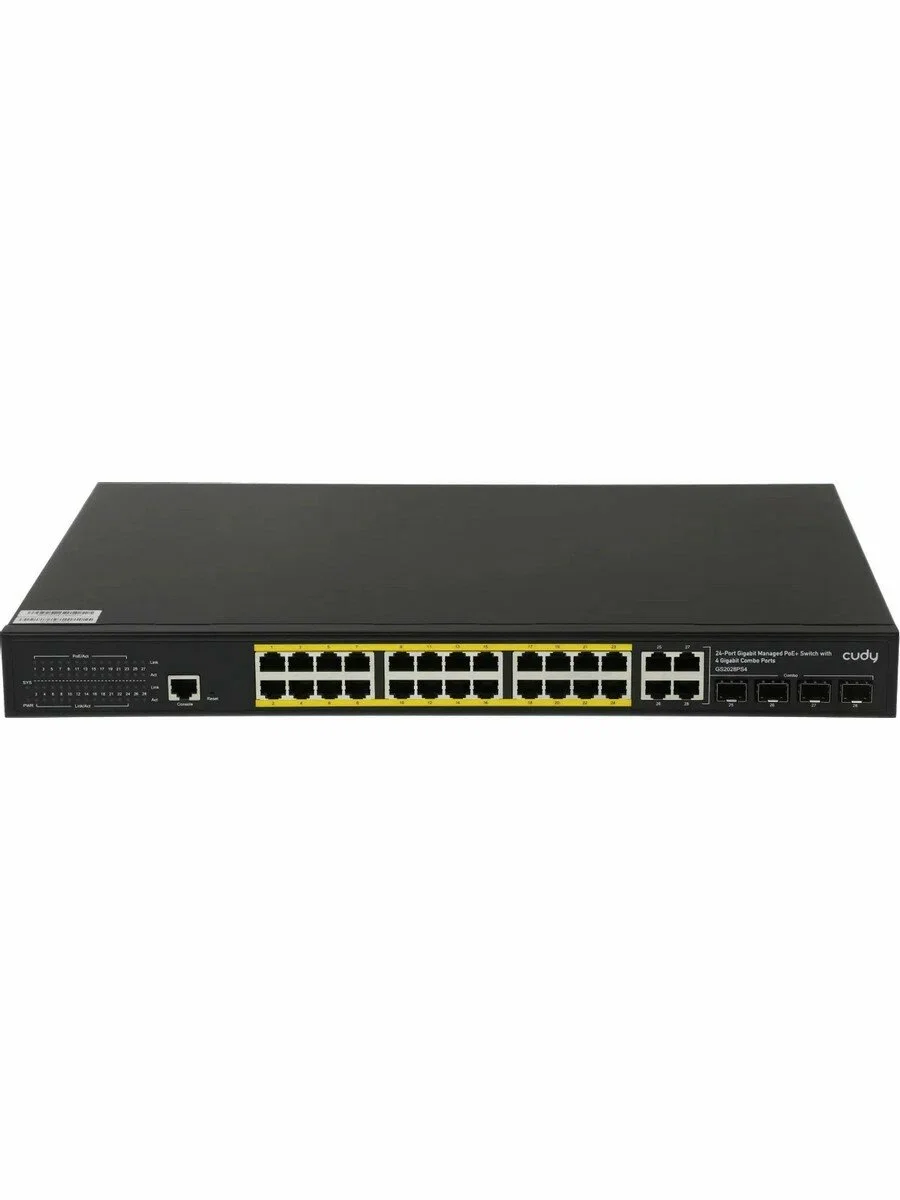 Коммутатор Cudy GS2028PS4-400W 24-Port Layer 2 Managed Gigabit PoE+ Switch with 4 Gigabit Combo Ports, 400W