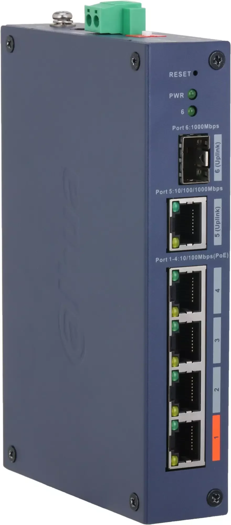 Коммутатор Dahua DH-CHS4206-4ET-90 4-портовый PoE управляемый 4 RJ45 10/100 Мбит/с (PoE/PoE+/Hi-PoE), 2 SFP 1000 Мбит/с (uplink); PoE: порт 1 до 90Вт