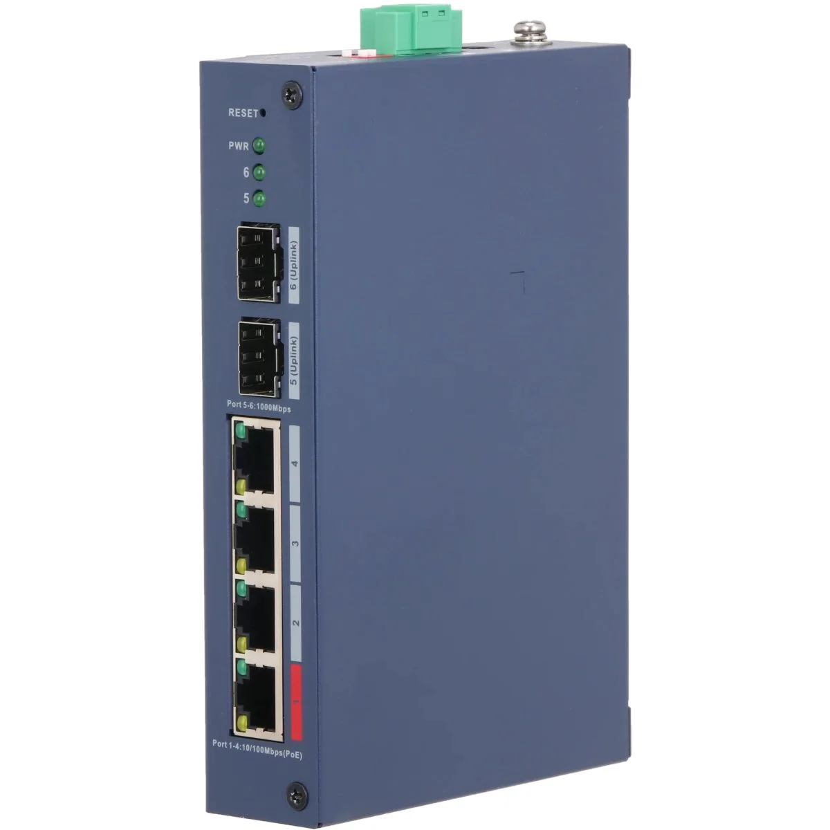 Коммутатор Dahua DH-CHS4206-4ET-90 4-портовый PoE управляемый 4 RJ45 10/100 Мбит/с (PoE/PoE+/Hi-PoE), 2 SFP 1000 Мбит/с (uplink); PoE: порт 1 до 90Вт