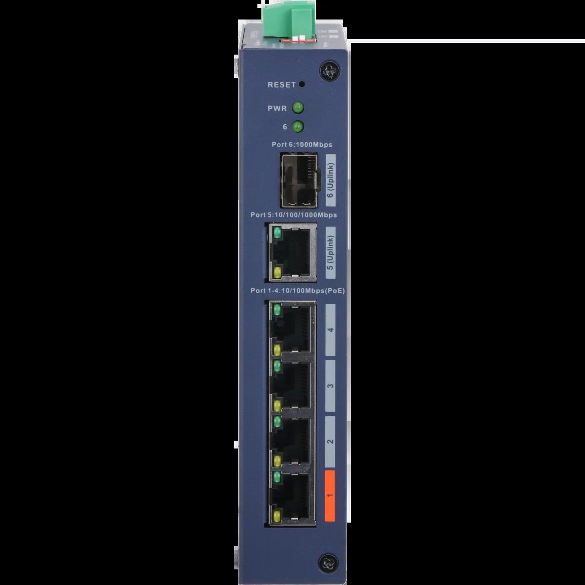 Коммутатор Dahua DH-CHS4206-4ET-90 4-портовый PoE управляемый 4 RJ45 10/100 Мбит/с (PoE/PoE+/Hi-PoE), 2 SFP 1000 Мбит/с (uplink); PoE: порт 1 до 90Вт