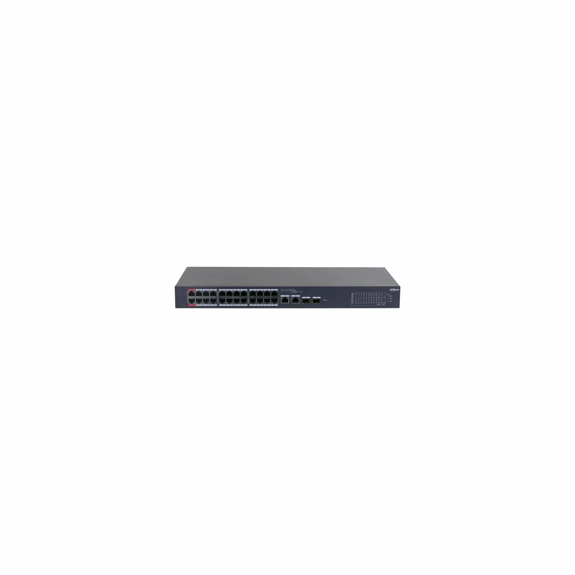 Коммутатор Dahua DH-CS4226-24ET-375 (L2) 24x100 Мбит/с 2xКомбо (1000BASE-T/SFP) 2SFP 24PoE 375W управляемый