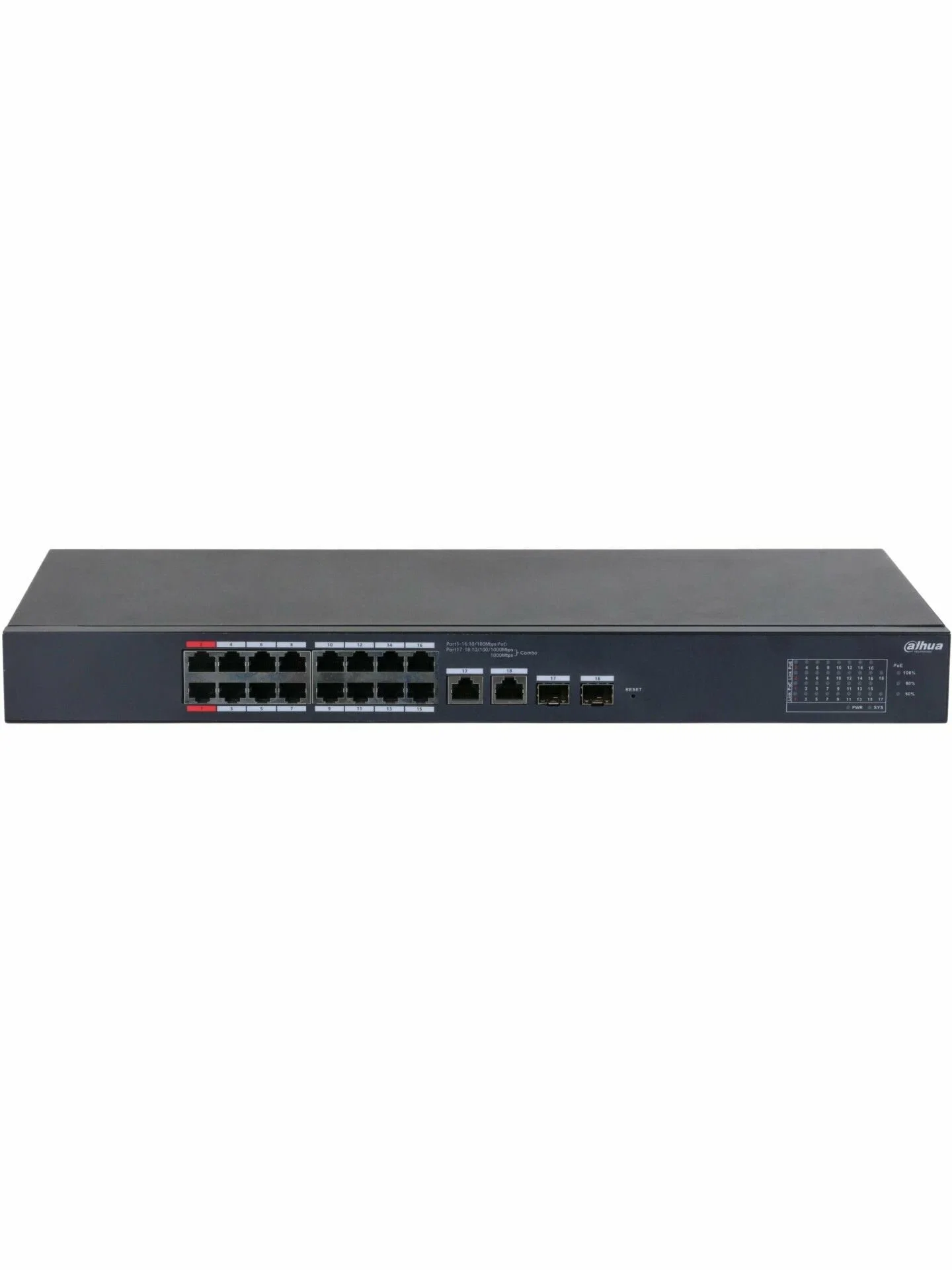 Коммутатор Dahua DH-CS4228-24GT-240, 26×1 Гбит/с + 2×1 Гбит/с Combo, управляемый