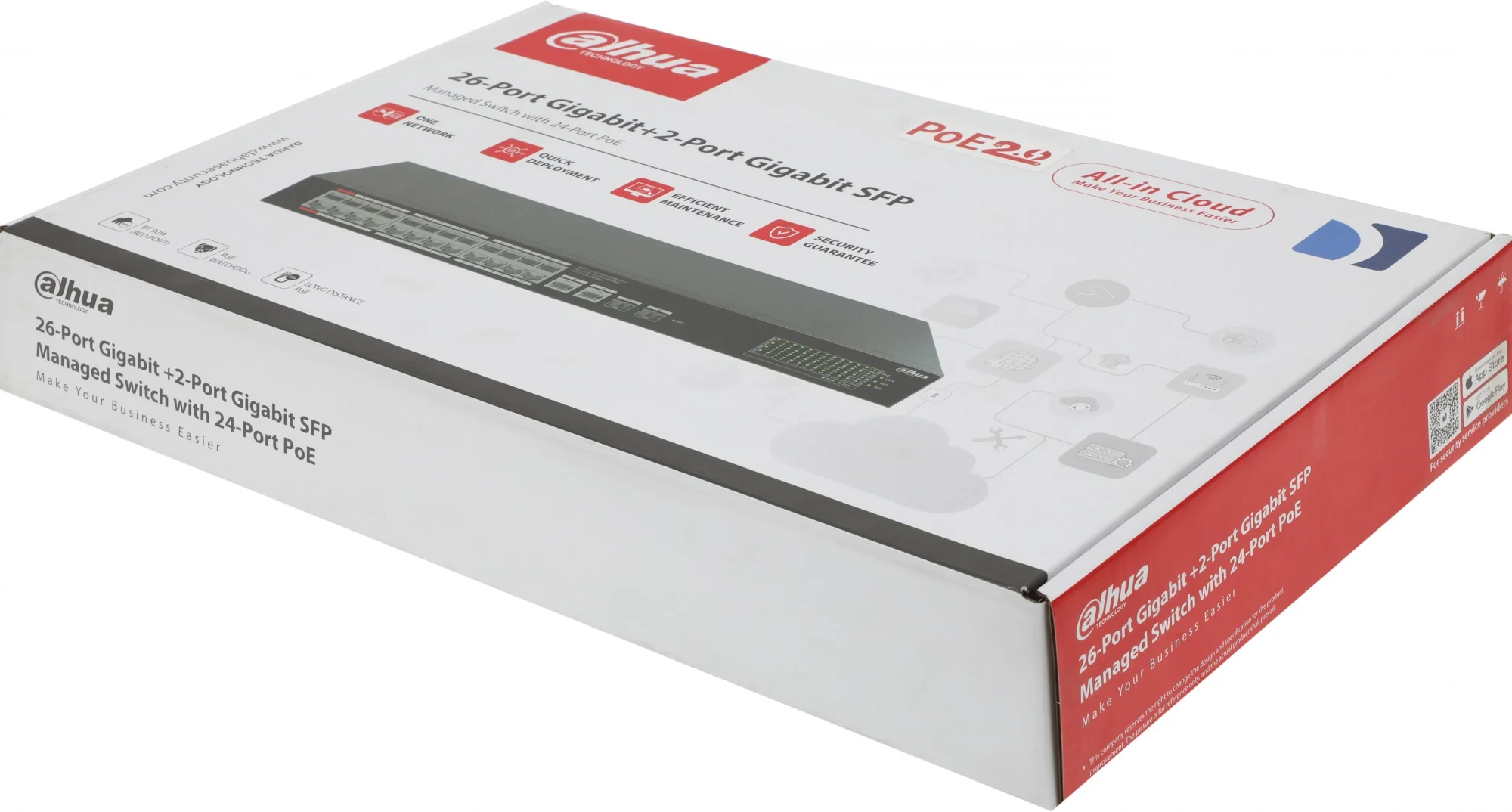 Коммутатор Dahua DH-CS4228-24GT-375, 24×1 Гбит/с + 2×1 Гбит/с Combo + 2×1 Гбит/с SFP, управляемый