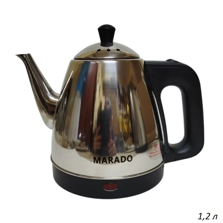 Эл,чайник "Morado" МА-1220 (1500Вт, 1,2 л, стальной нерж.ст.) ПРОМО