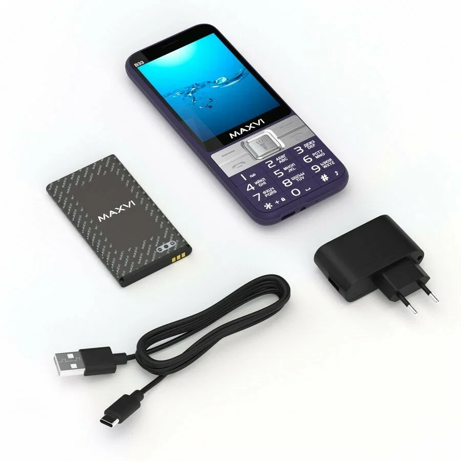 Мобильный телефон Maxvi B33 фиолетовый