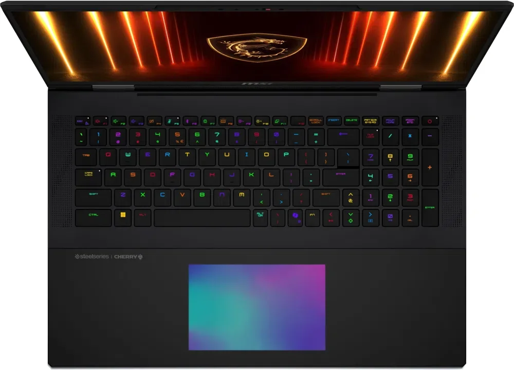 Ноутбук MSI Titan 18 HX AI A2XWJG-206RU Core Ultra 9 285HX 64Gb SSD4Tb NVIDIA GeForce RTX5090 24Gb 18" IPS UHD+ (3840x2400) Windows 11 Home black WiFi