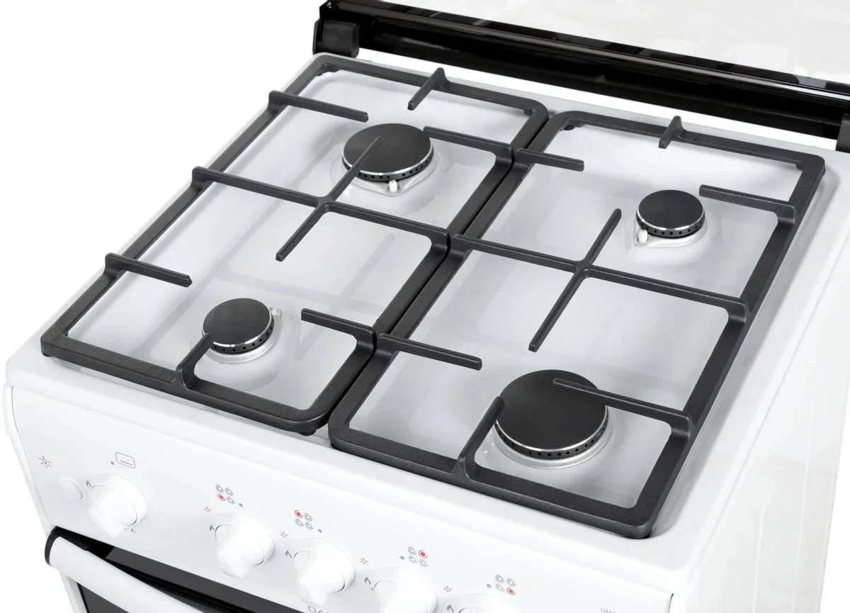 Плита Газовая Darina 1B1 GM 441 008 W белый/черный (стеклянная крышка) реш.чугун