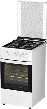 Плита Газовая Darina 1D1 GM 241 008 W белый/черный (стеклянная крышка) реш.чугун