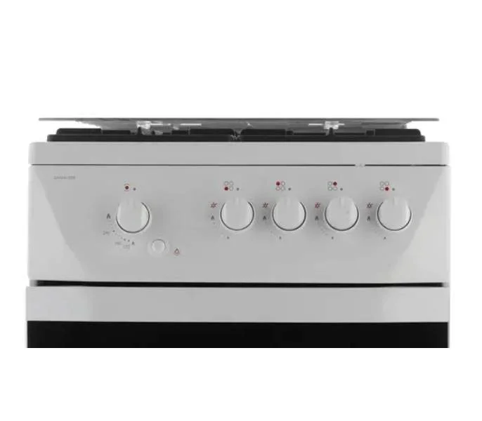 Плита Газовая Darina 1D1 GM 241 008 W белый/черный (стеклянная крышка) реш.чугун