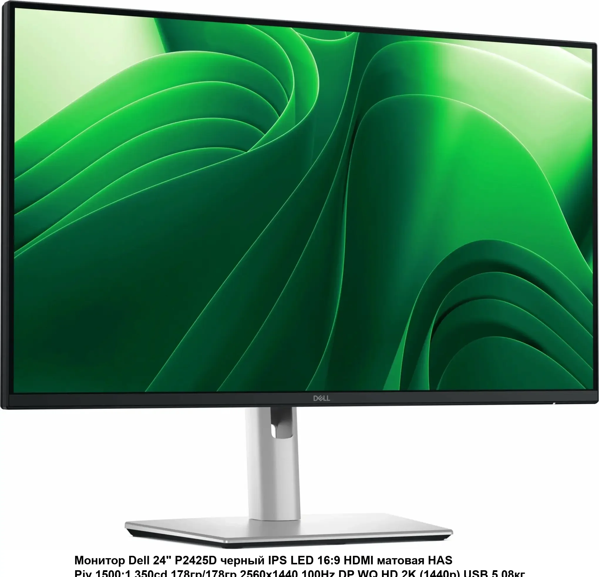 Монитор Dell 24,07" P2425E, 16:10, IPS, WUXGA, 5ms, 300cd, 100Hz, HDMI, DP, DP out, USB, USB-C, LAN, HAS