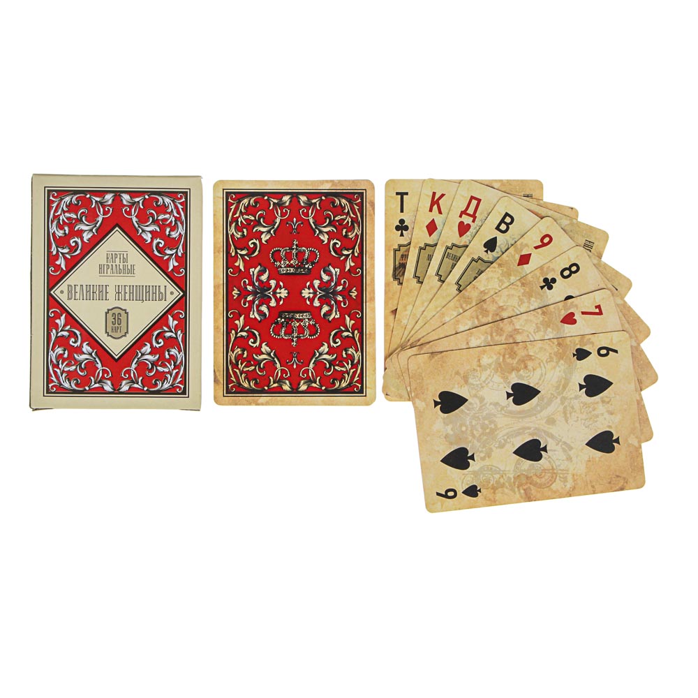 VETTA LADECOR Карты игральные пластиковые, 6,3х8,8см, 36 шт, 3 дизайна (538-080, 538-079, 538-081) — фото 6