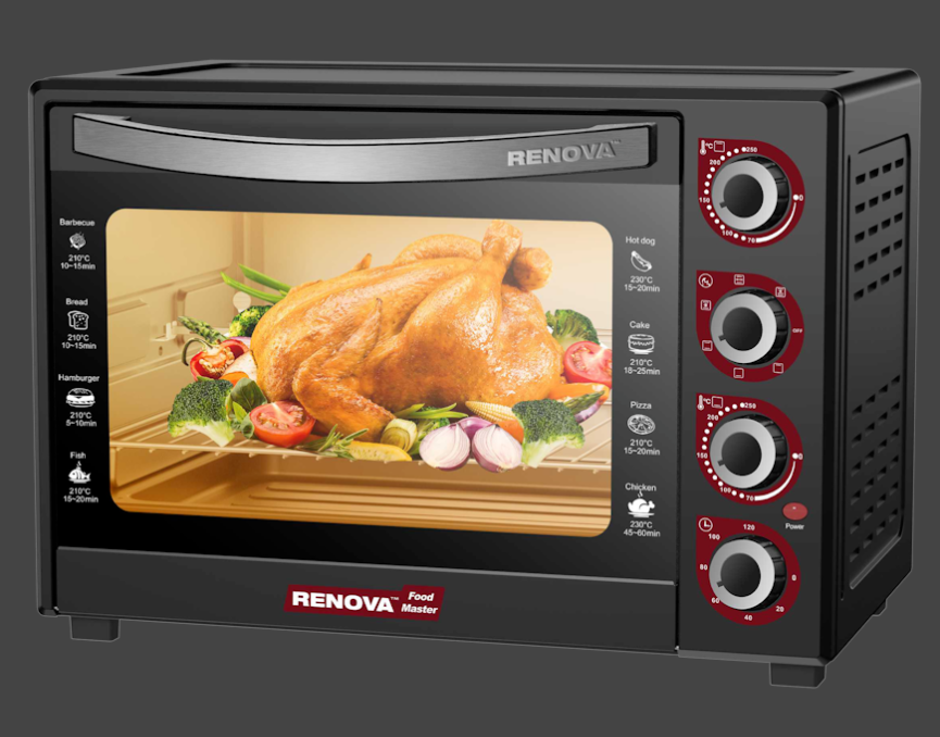 Печь RENOVA MO-60GFRLTB1 (60л 2200вт 5 режимов КОНВЕКЦИЯ вертель 70 – 250с) гриль