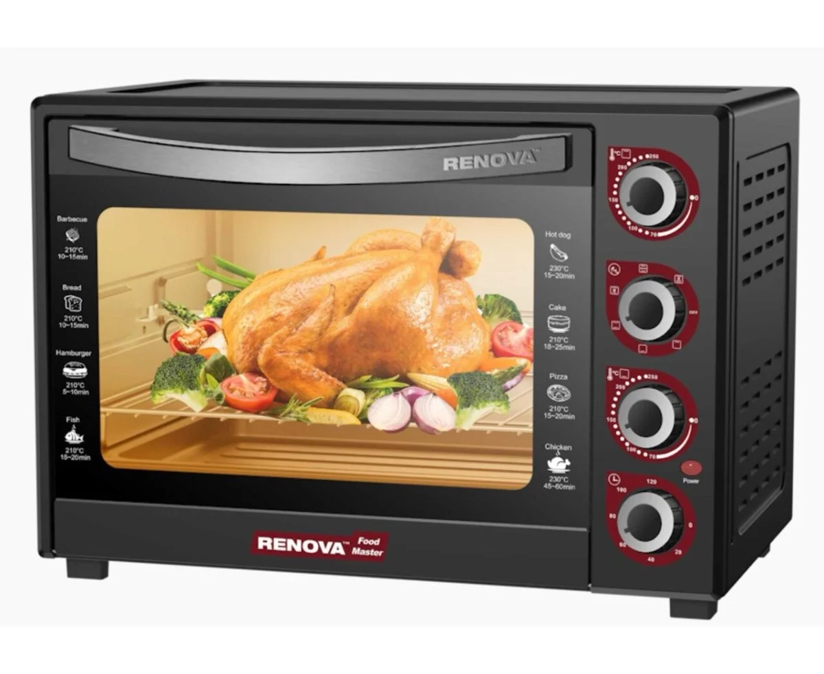 Печь RENOVA MO-60GFRLTB1 (60л 2200вт 5 режимов КОНВЕКЦИЯ вертель 70 – 250с) гриль
