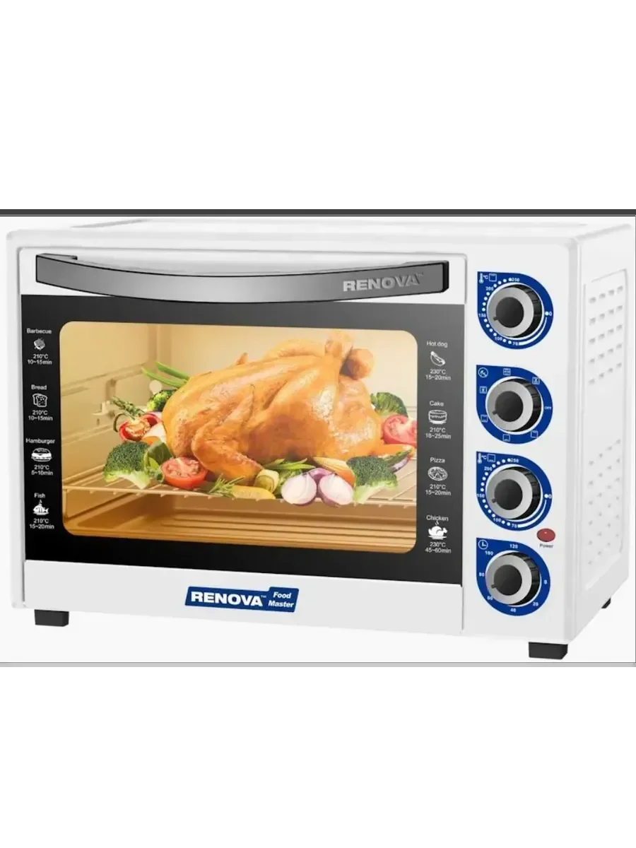 Печь RENOVA MO-60GFRLTW1 ( 60л 2200 Вт 5 режимов от 70 до 250 ℃ Конвекция. вертель) вертел