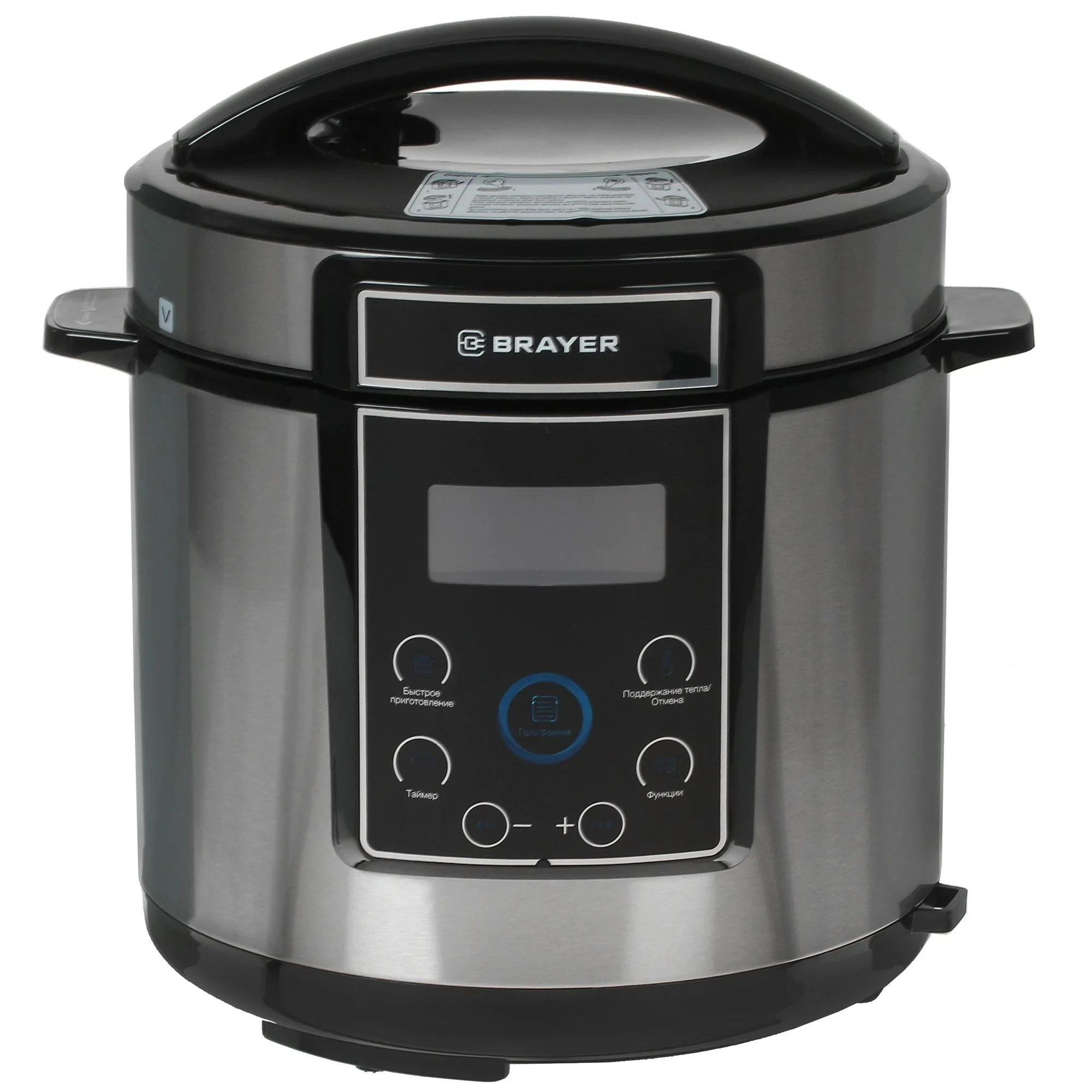 Мультиварка BRAYER BR2401 1000 Вт, 6 л, 12 программ, сенсор упр, led-дисплей, таймер 24 ч